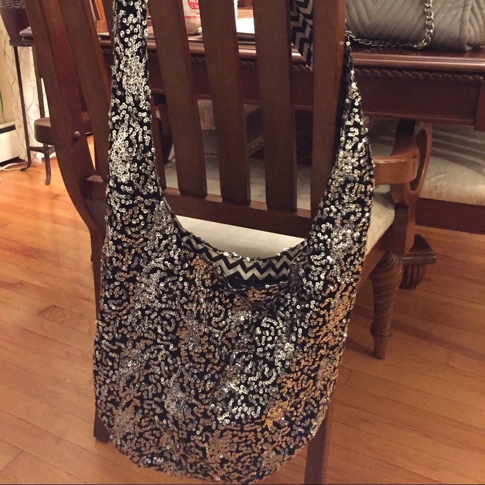 Sequin mailman/hobo bag